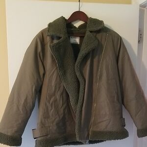 Old Navy Olive Green Fleece-Lined Coat